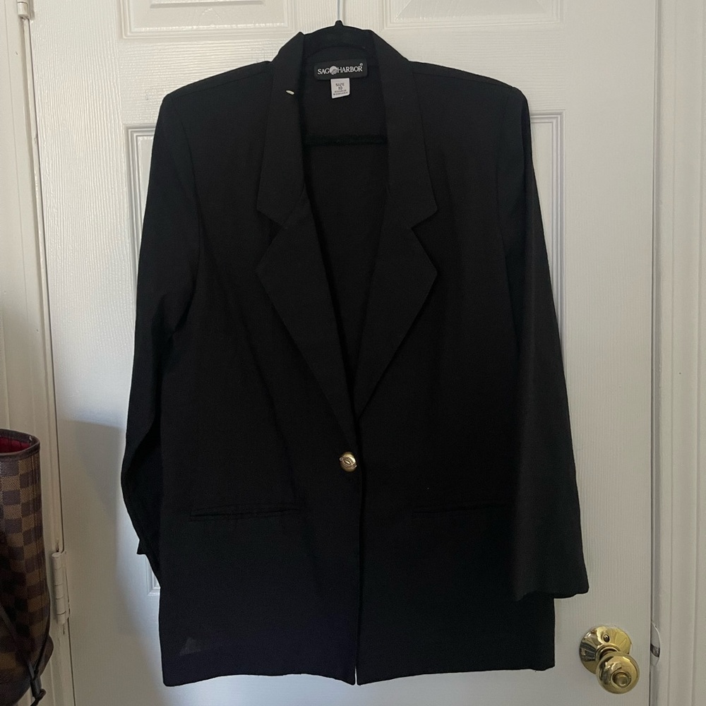 black linen blazer